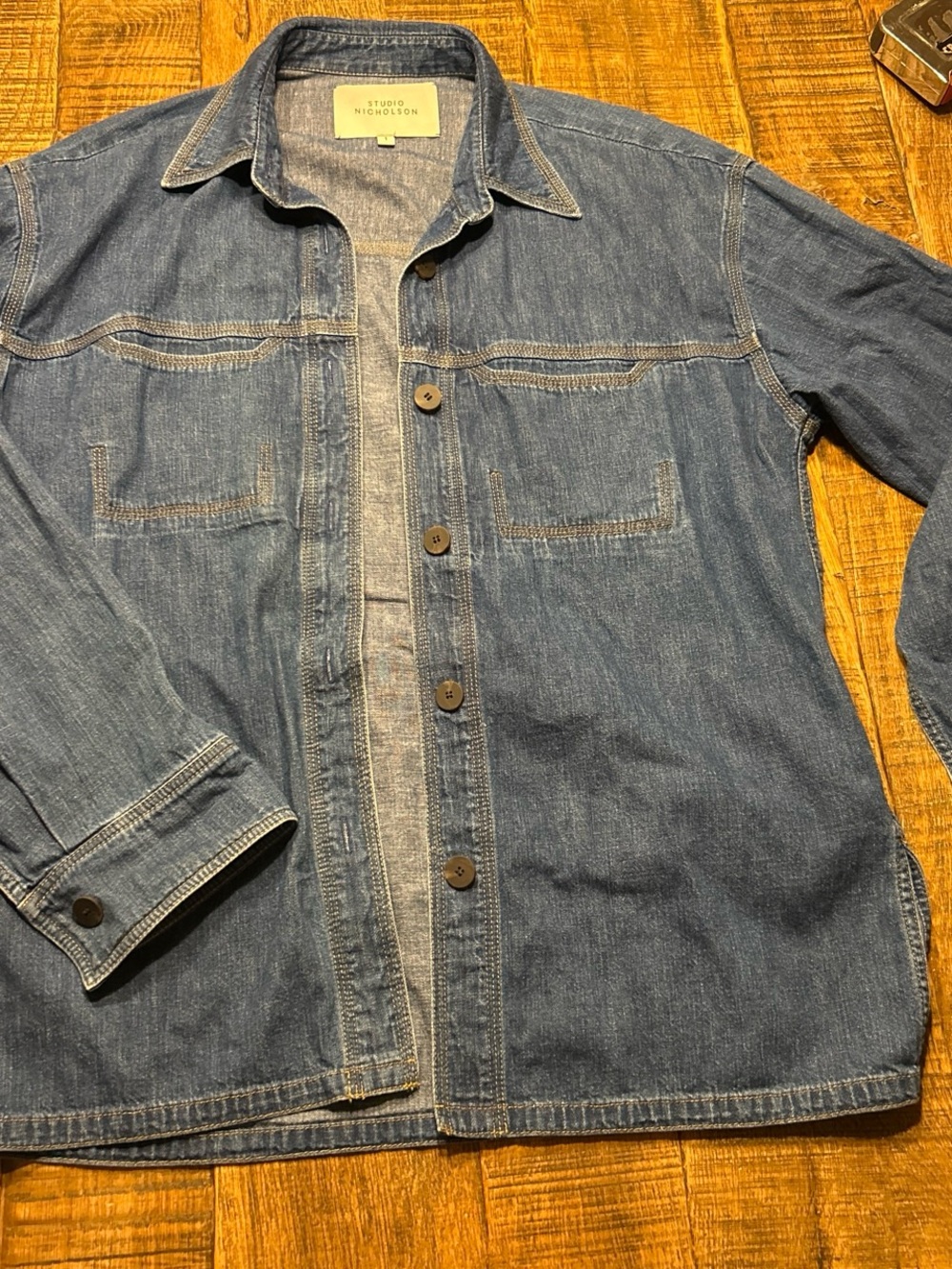 Studio Nicholson Women’s Indigo Denim Button-Down Shirt